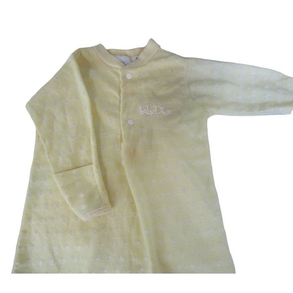 Vintage Baby Dior Layette Yellow White Drawstring Bottom Up to 13lbs USA Made - Picture 15 of 16